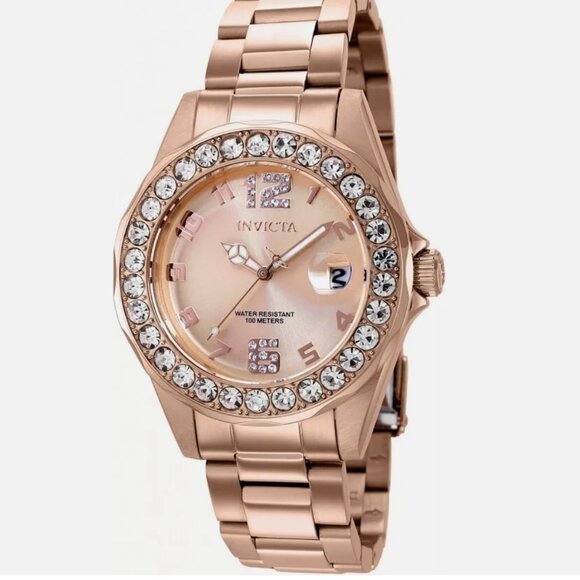 Pro Diver Rose Gold Diamond Dial Ladies Watch